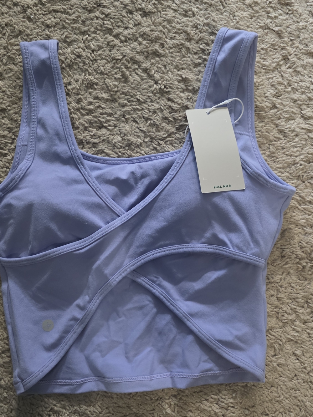 HALARA Lilac Cross-Front Sports Crop Tank